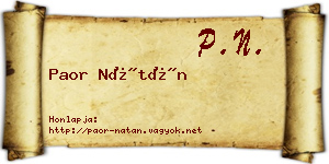 Paor Nátán névjegykártya